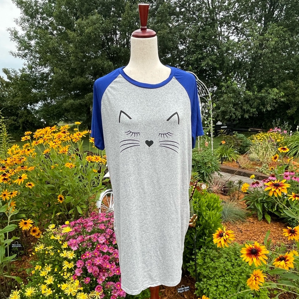 Kitty Face Sleep Tee/Sleep Dress